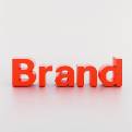 Photo realistic 3D letters spelling 'brand' in vivid detail.